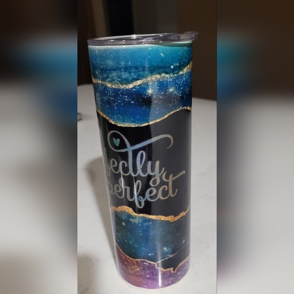 🔥2For$20  Tumbler "Perfectly Imperfect" Purple, Blue, Black, Gold Marbled - Picture 3 of 10